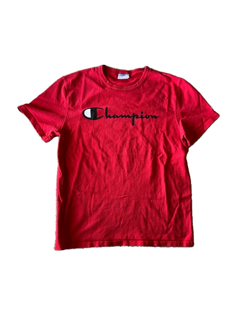 Champion Red Short Sleeve Tee with Black Logo